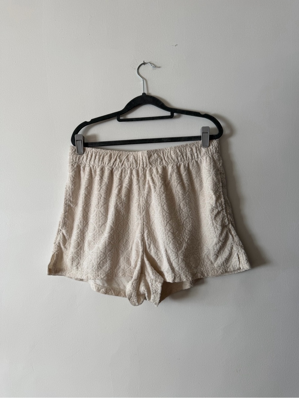 Madewell terry towel Quilted Cream Drawstring Waist Shorts